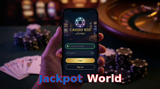 Main screen of Jackpot World login page for PK players